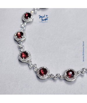 January Birthstone-Garnet Bubble Bracelet